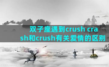 双子座遇到crush crash和crush有关爱情的区别